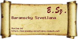 Baranszky Szvetlana névjegykártya